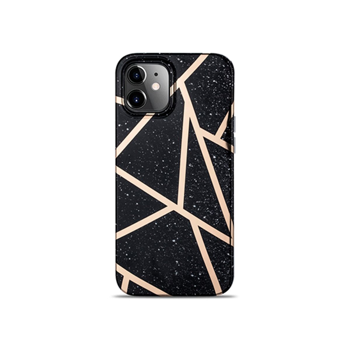 iPhone 12 Mini - DELUXE&trade; Marble Silikone Cover - Black Stone