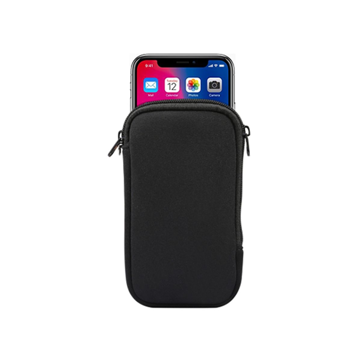 OnePlus 8T - Simple Nylon Sleeve Etui M. Lynlås - Jet Black