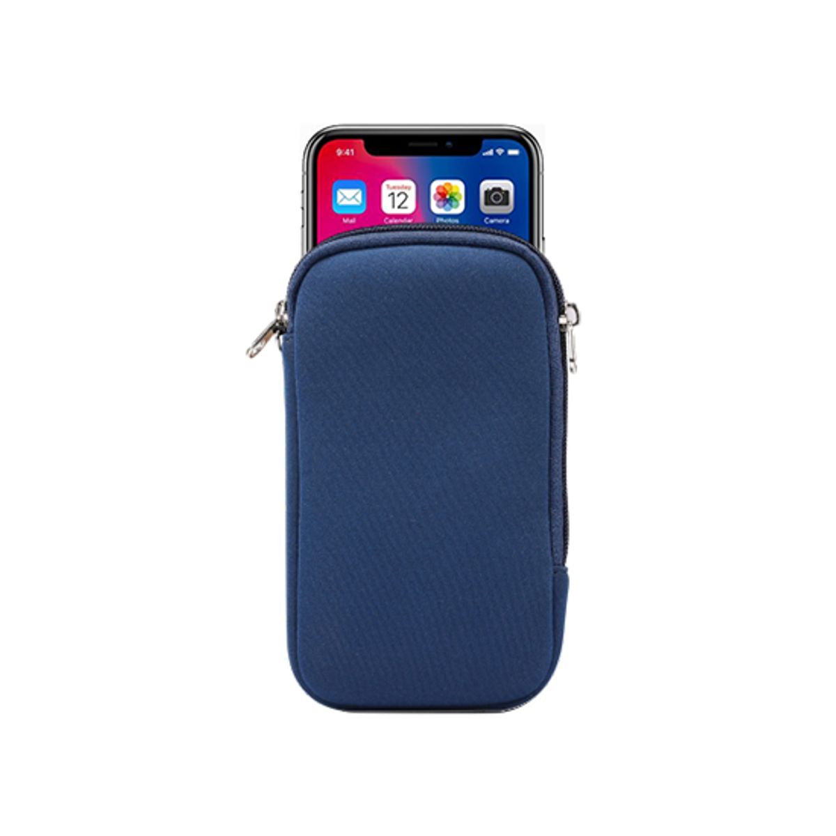 Samsung Galaxy A04s - Simple Nylon Sleeve Etui M. Lynlås - Navy / Blå