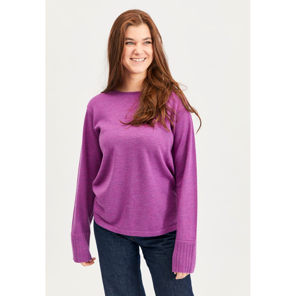 Clara - Hotensia Purple Melange - Bluse - Xl