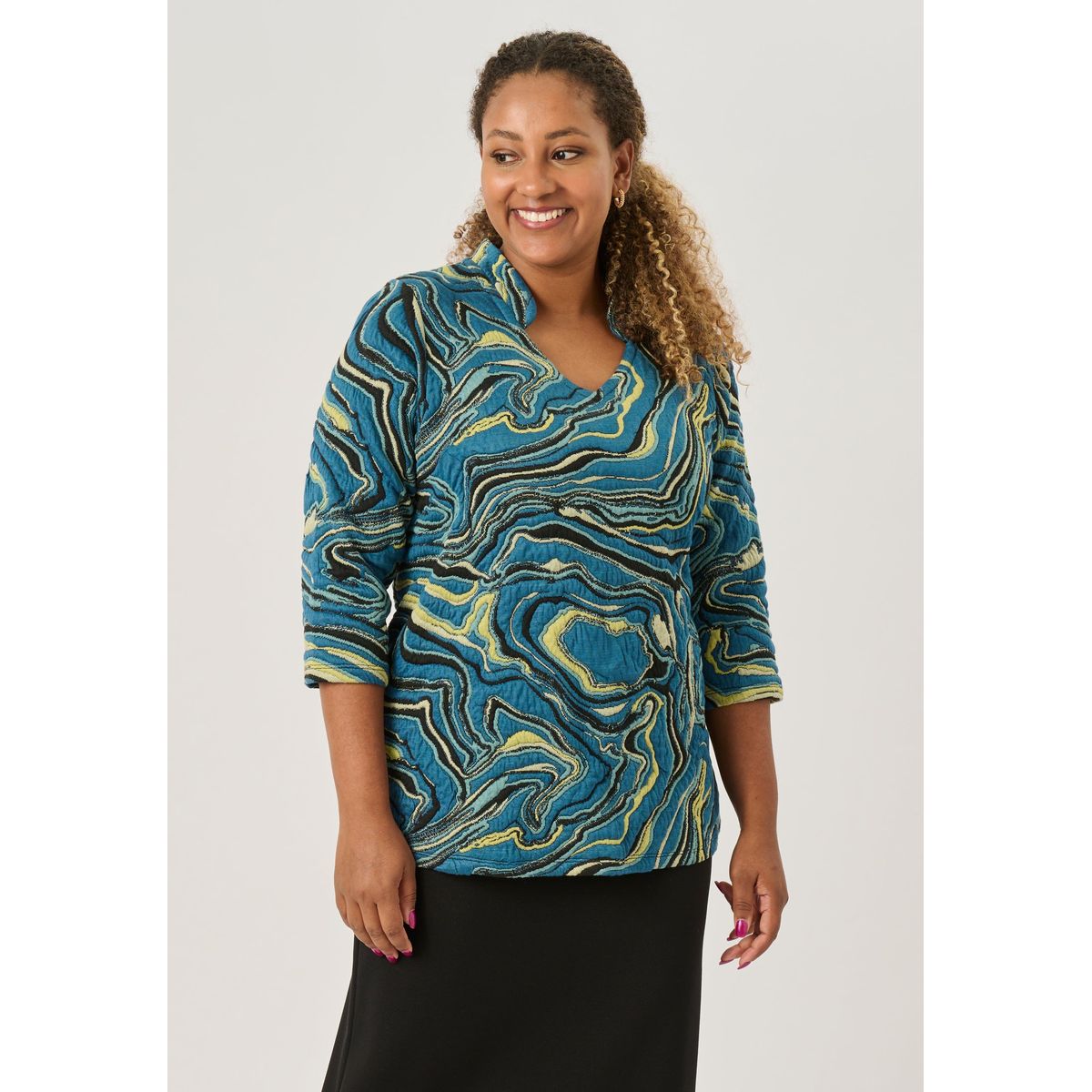 Pont Neuf - Bluse - Pnnajda - Petrol Blue - Xs/36-38