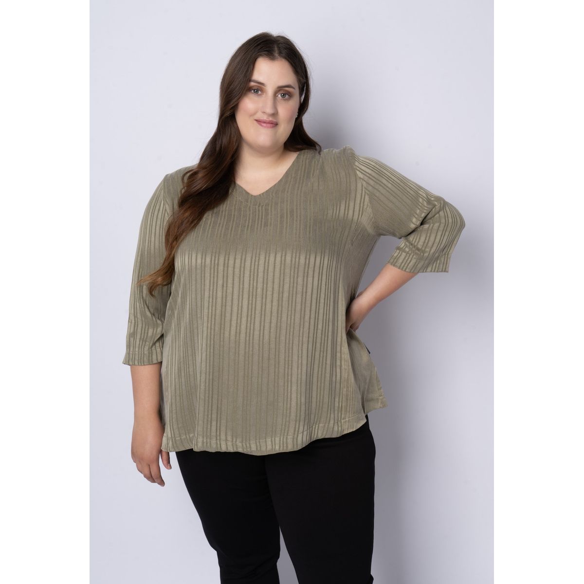 Pont Neuf - Bluse - Pntania - Khaki - 3xl/54-56