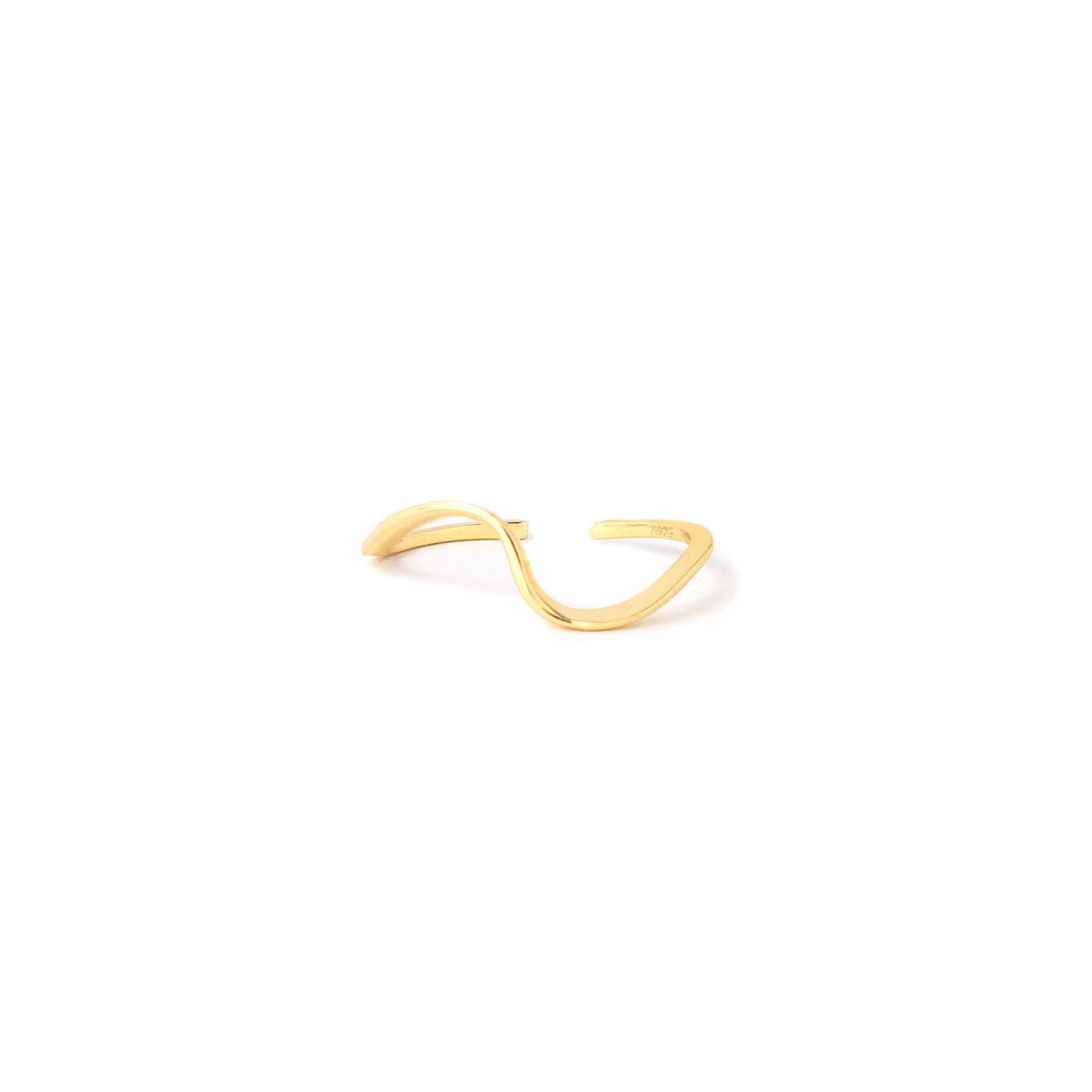 Cuff / Fingerring - #Snakey - Onesize regulerbar størrelse - 18 karat forgyldt Sterling sølv