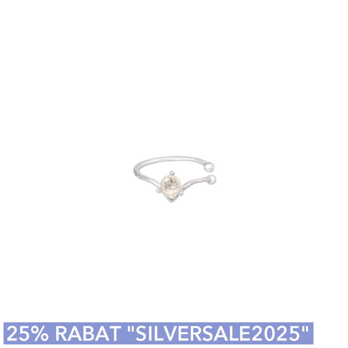 Cuff / Ørering - #RomantiCuff - Onesize regulerbar størrelse - Sterling sølv med månesten