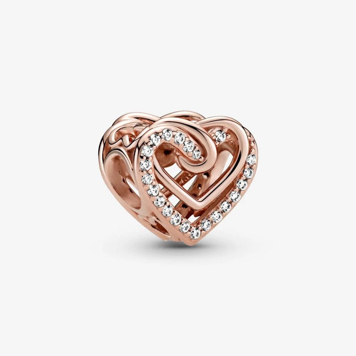 Pandora - Hjerte charm i rosa forgyldt med zirkonia - 789270