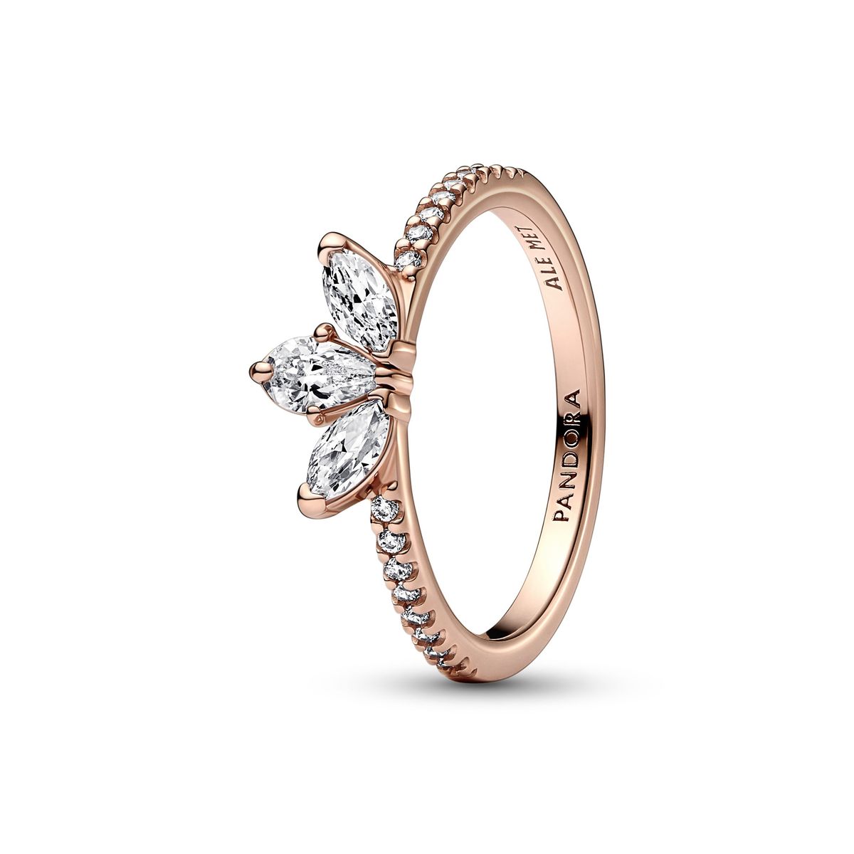 Pandora - Diadem ring Rose forgyldt med sten - 182392c01