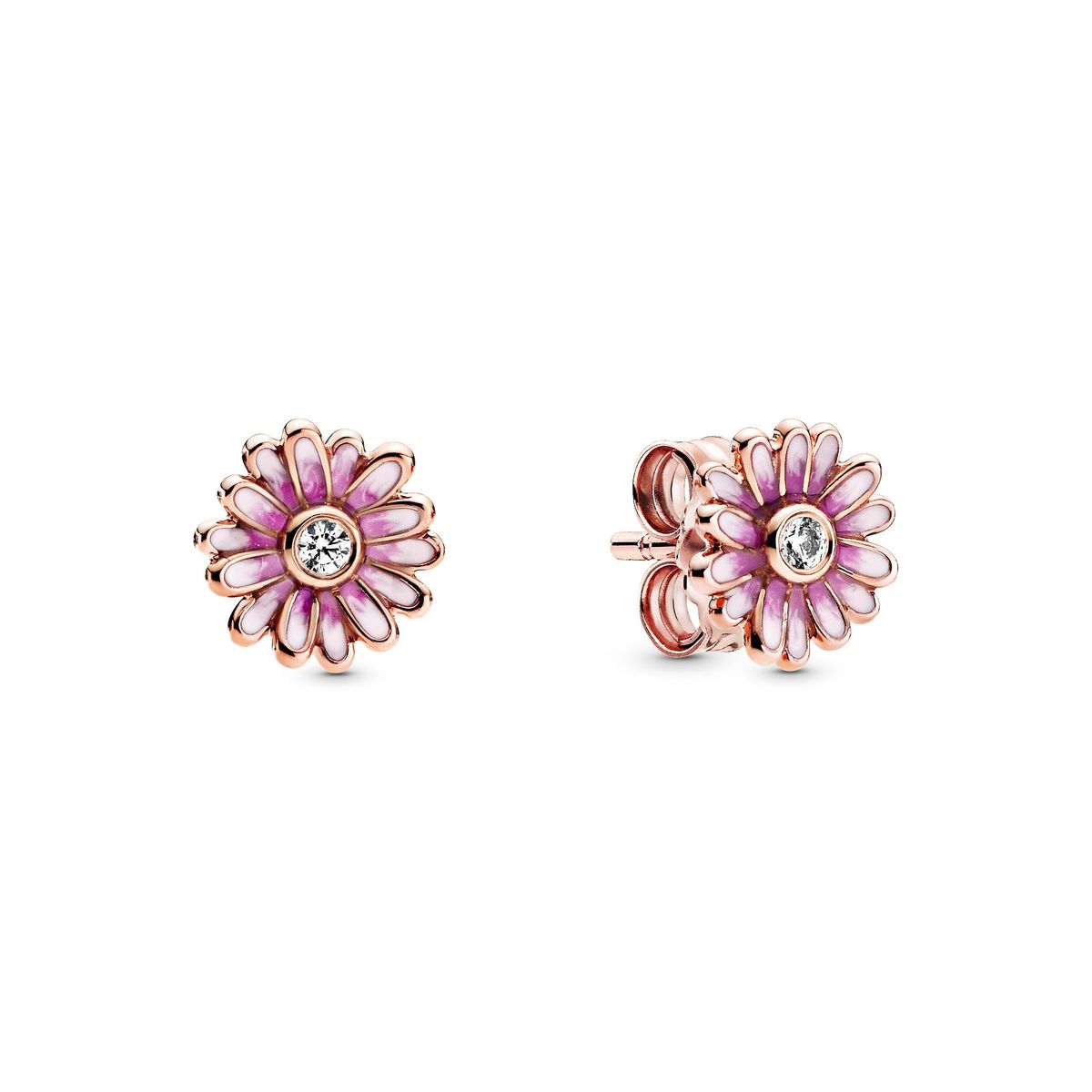 Pandora - Pink Marguerit ørestik med zirkonia - 288773c01