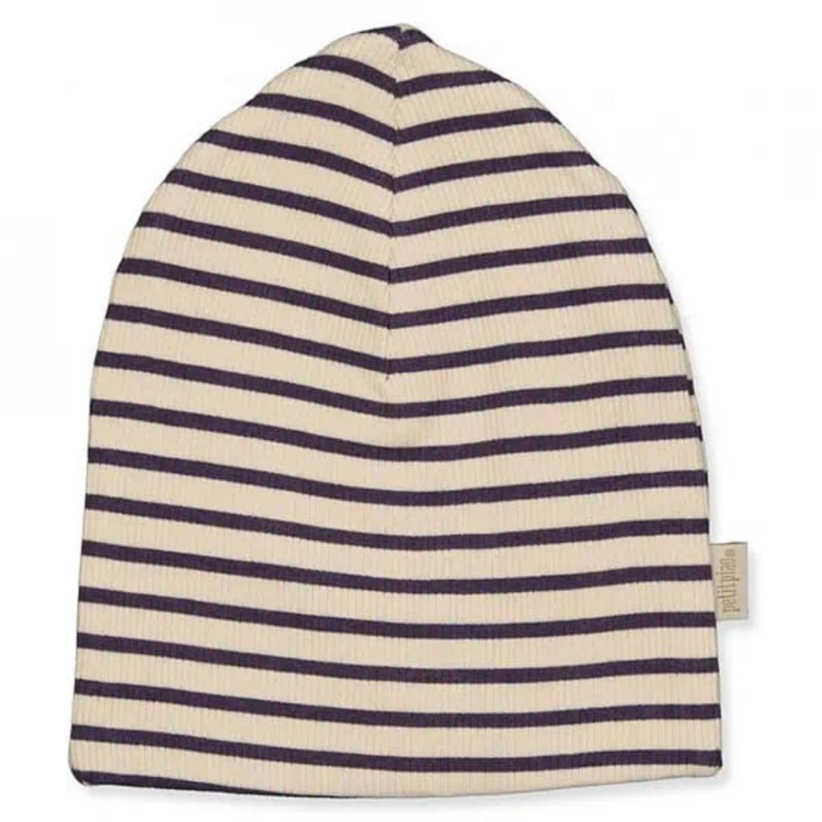 Petit Piao - Beanie Hat Modal Striped - Coffee/Cream - 98/110