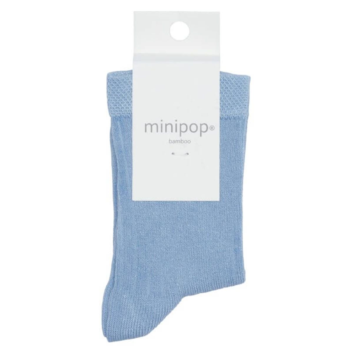 MiniPop - Bamboo Ankle Socks - Light Blue - 19-22 (1-3 år)