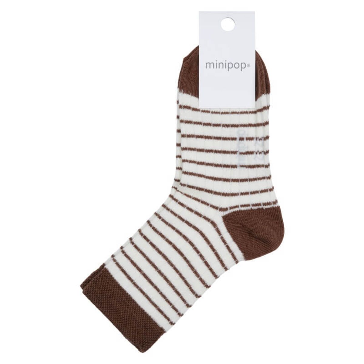 MiniPop - Bamboo Ankle Socks - Coffee/Cream - 19-22 (1-3 år)