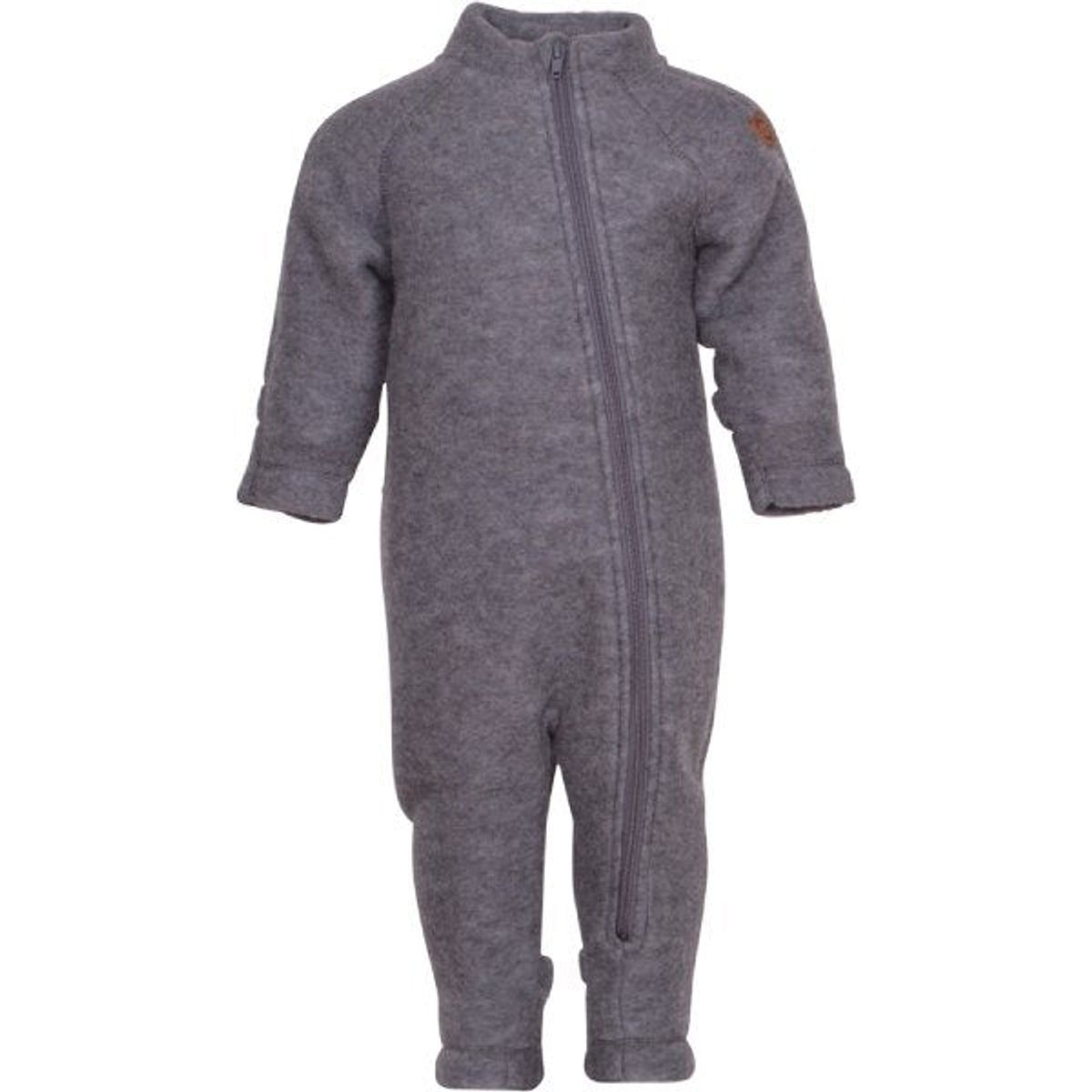 Mikk-Line - Køredragt Wool Baby Suit - Melange Grey - 80