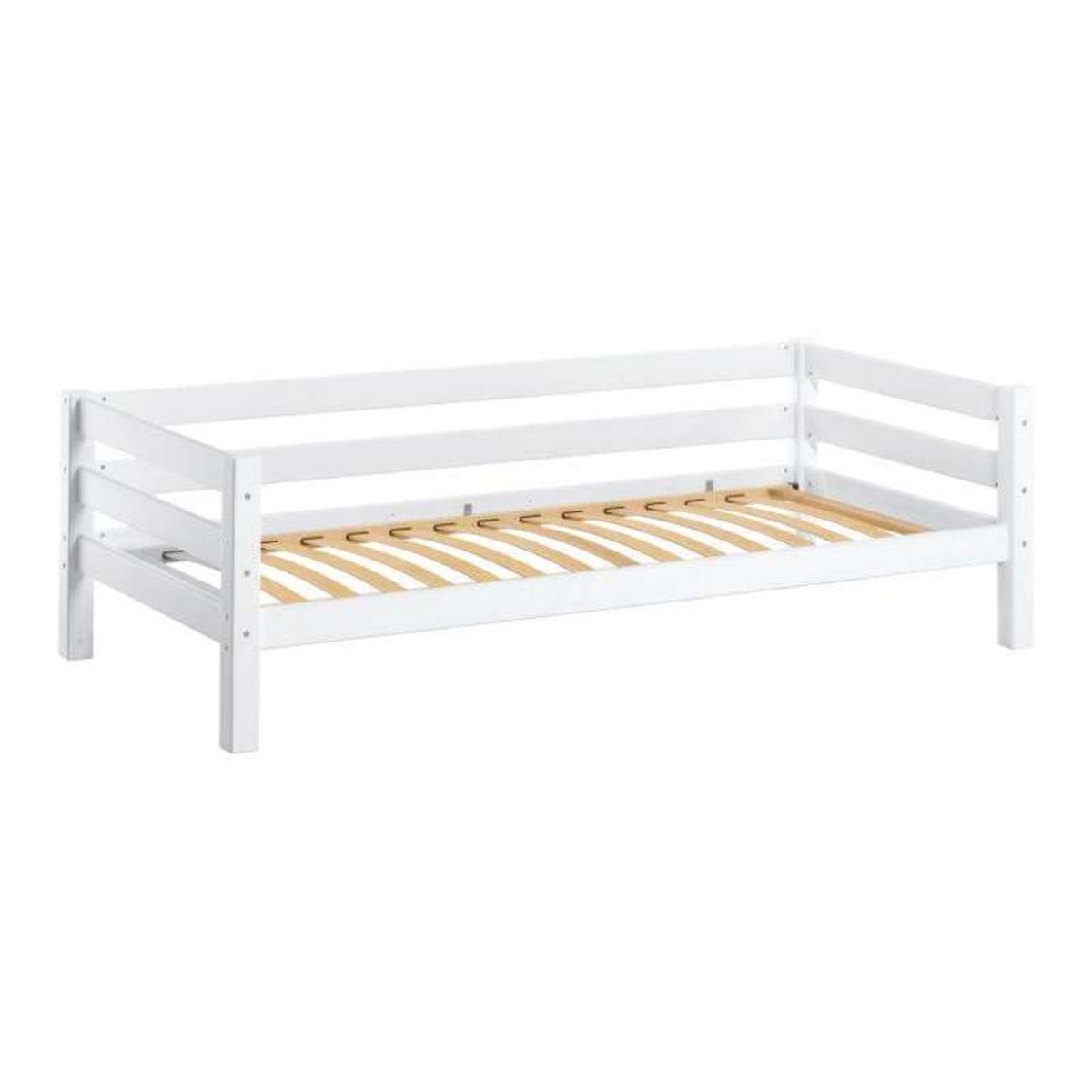 Hoppekids ECO Luxury - Juniorseng - 90x200 cm. - Fleksibel Indlægsbund og Ryglæn - Hvid