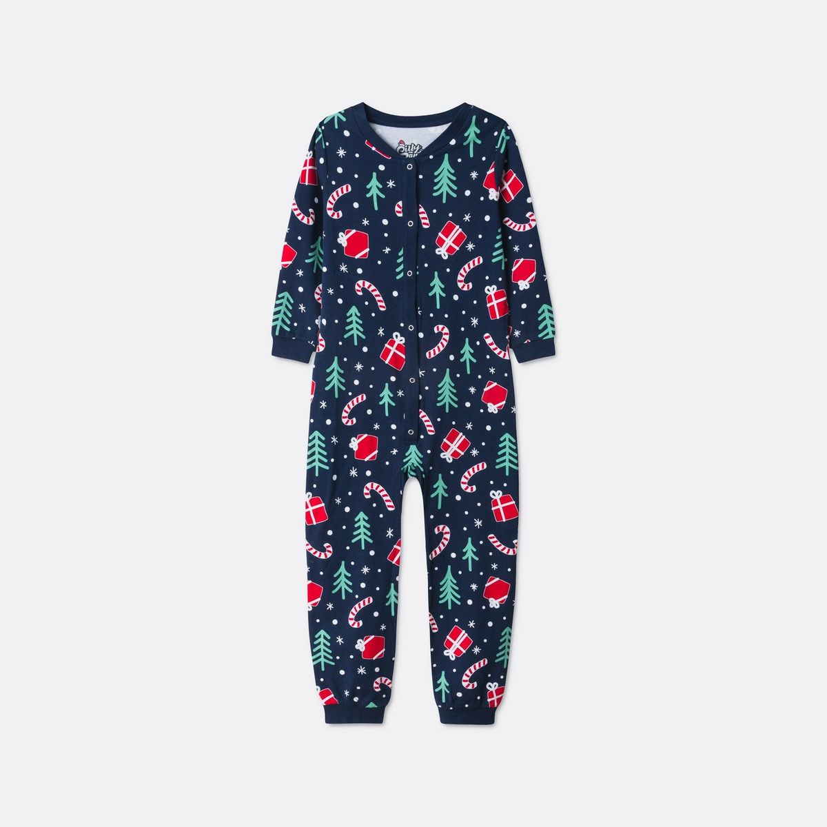 Børn | Blå Julemønster Overall Julepyjamas Børn