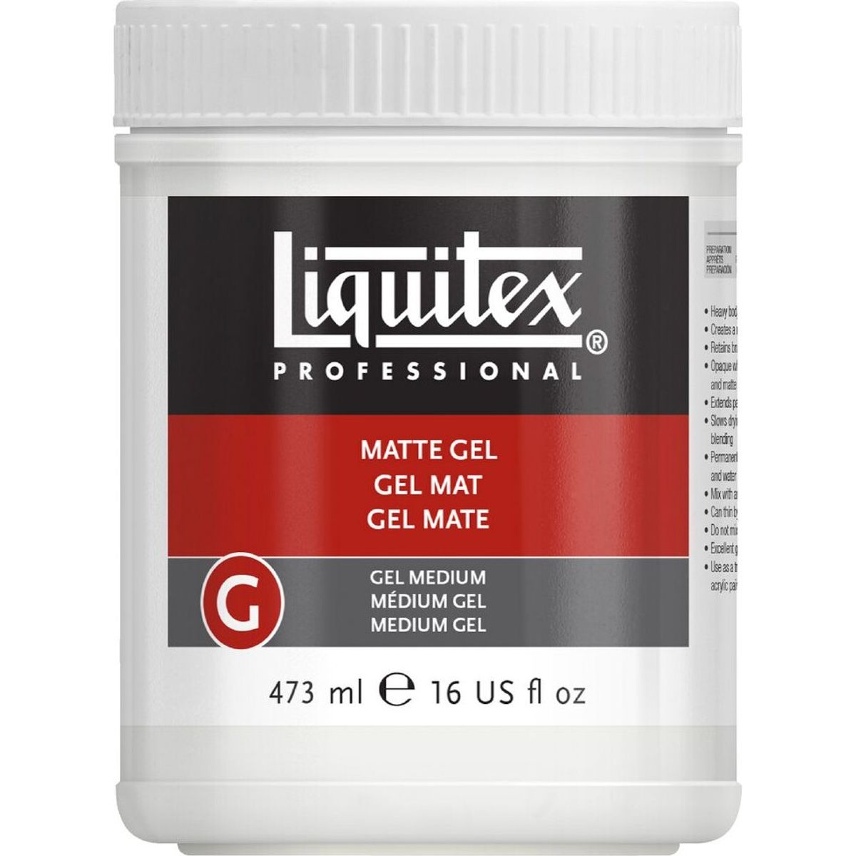 Liquitex - Matte Gel - Mat Gel Medium 473 Ml