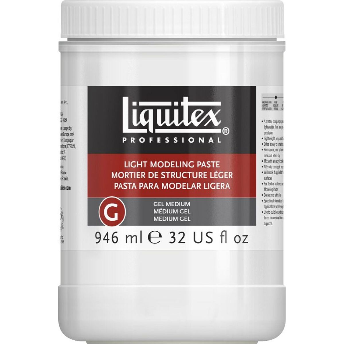 Liquitex - Light Modeling Paste - Modelleringspasta 946 Ml