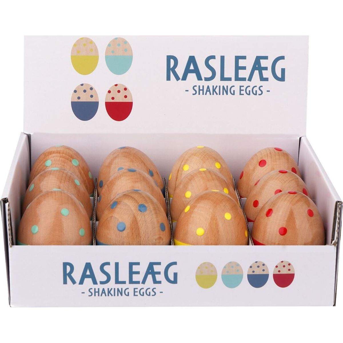 Rasleæg - Maracas - Træ - 12 Stk - Barbo Toys