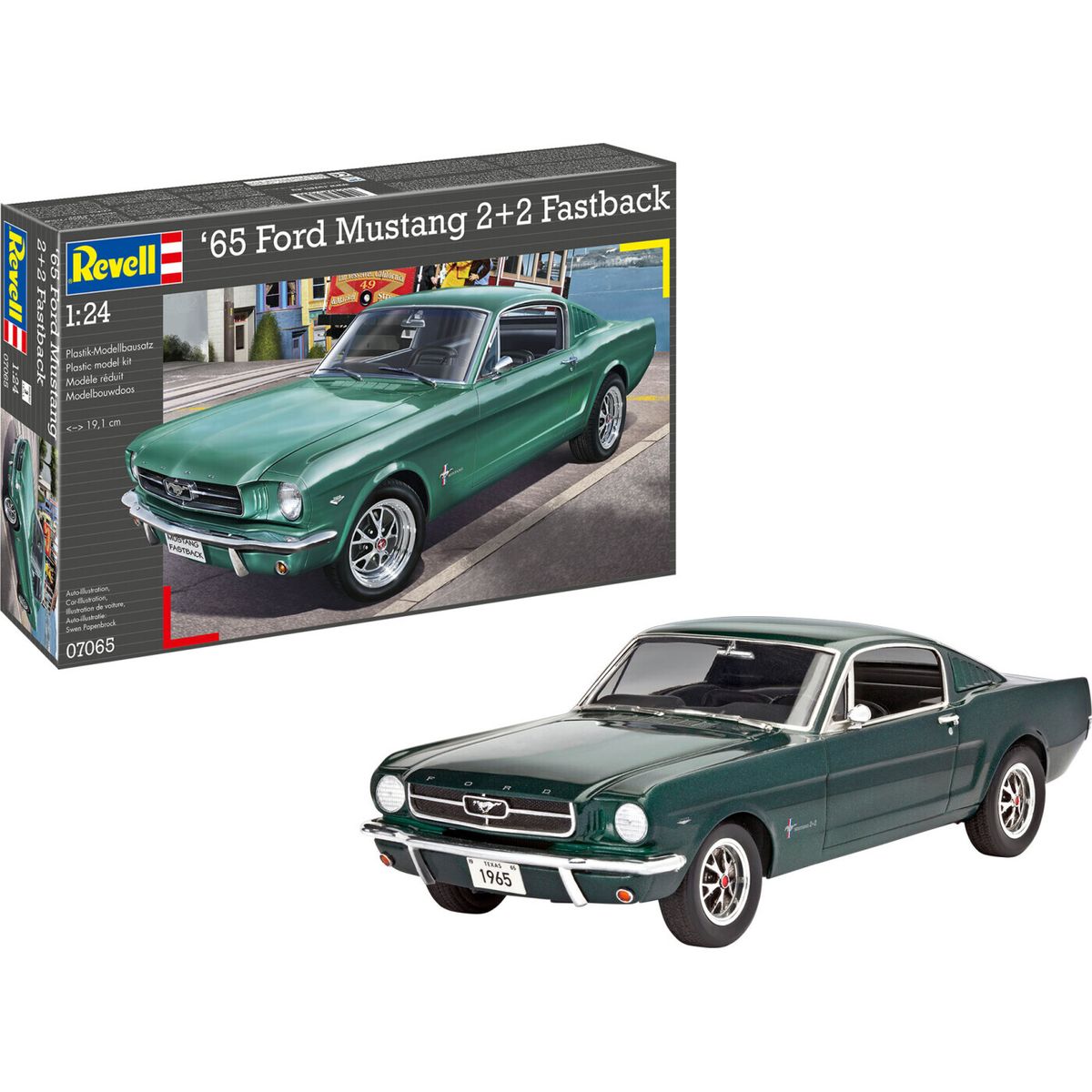 Revell - '65 Ford Mustang Fastback Bil Byggesæt - 1:24 - 07065