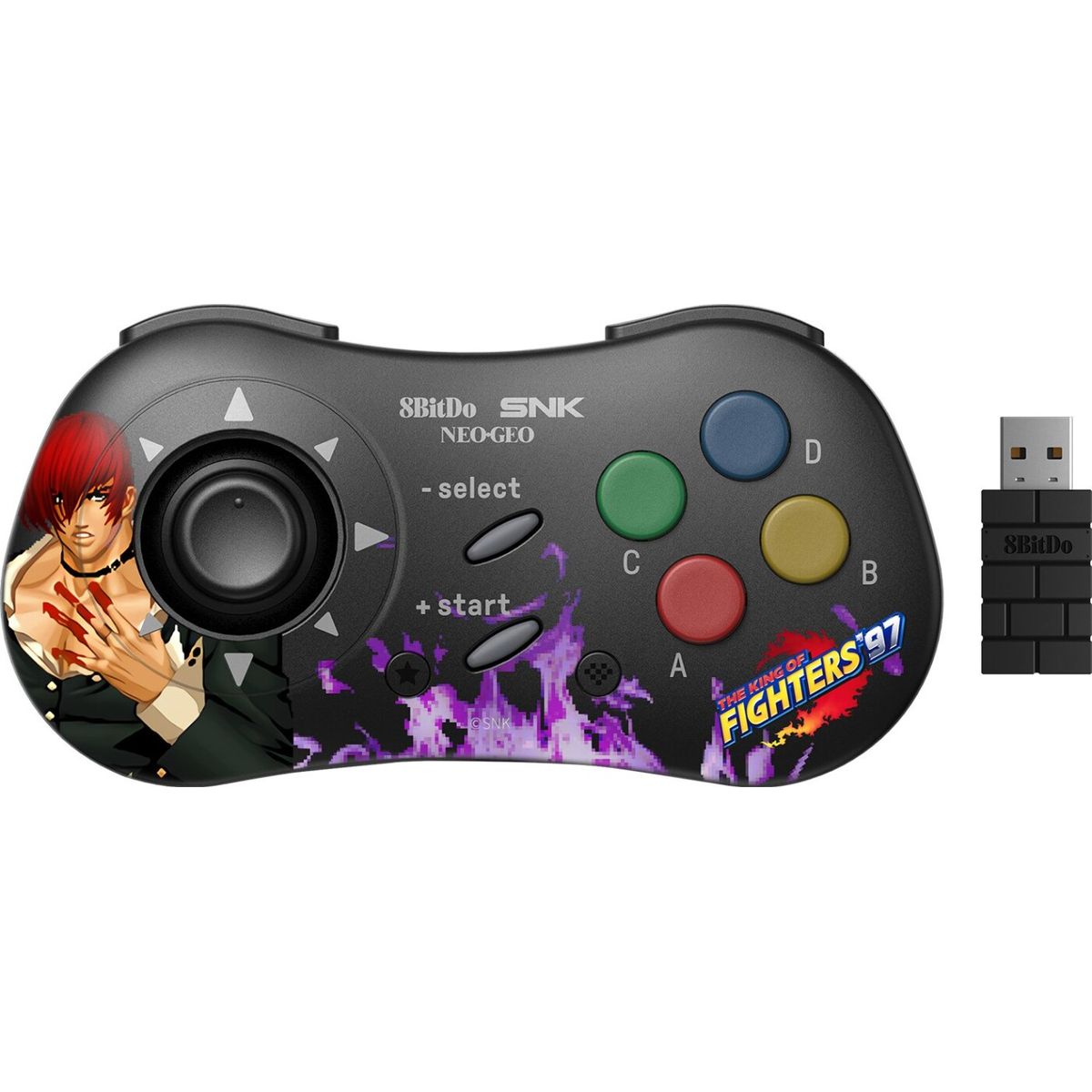 8bitdo - Neogeo - Trådløs Controller Til Android - Iori Yagami