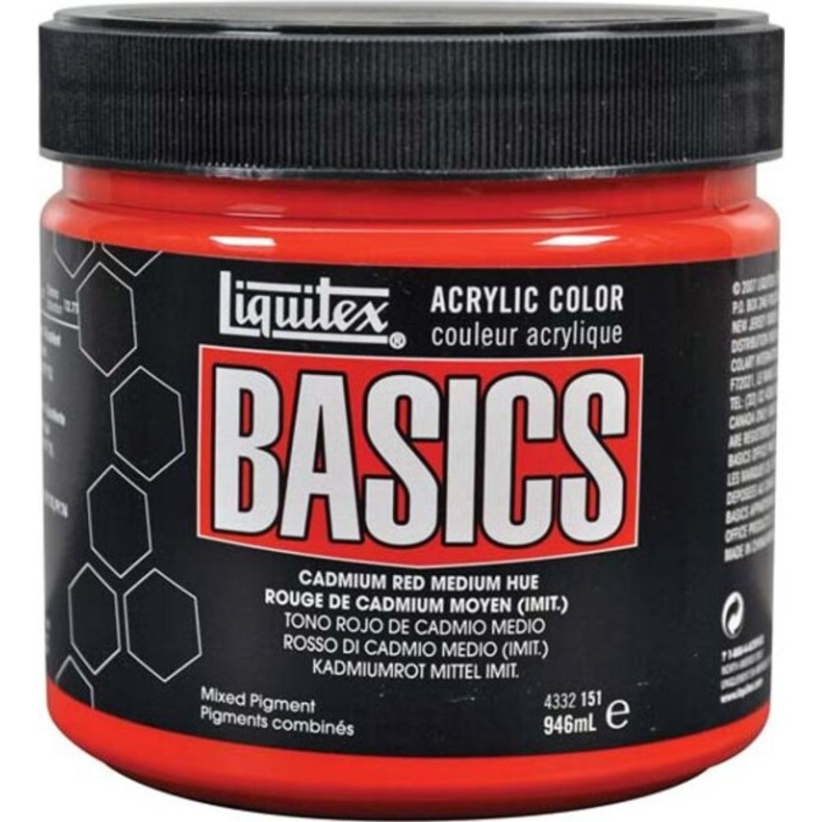 Liquitex - Basics Akrylmaling - Cadmium Red Medium Hue 400 Ml