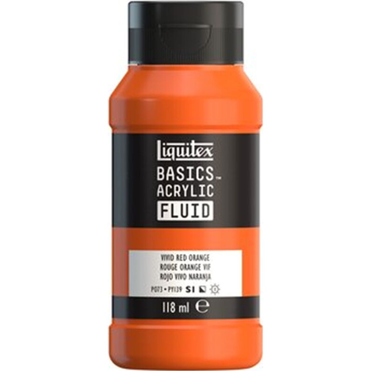 Liquitex - Basics Fluid Akrylmaling - Vivid Red Orange 118 Ml