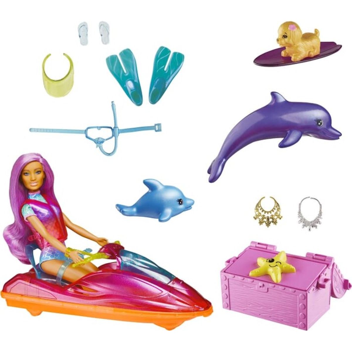 Barbie - Dreamtopia Dukke Med Køretøj Og Tilbehør