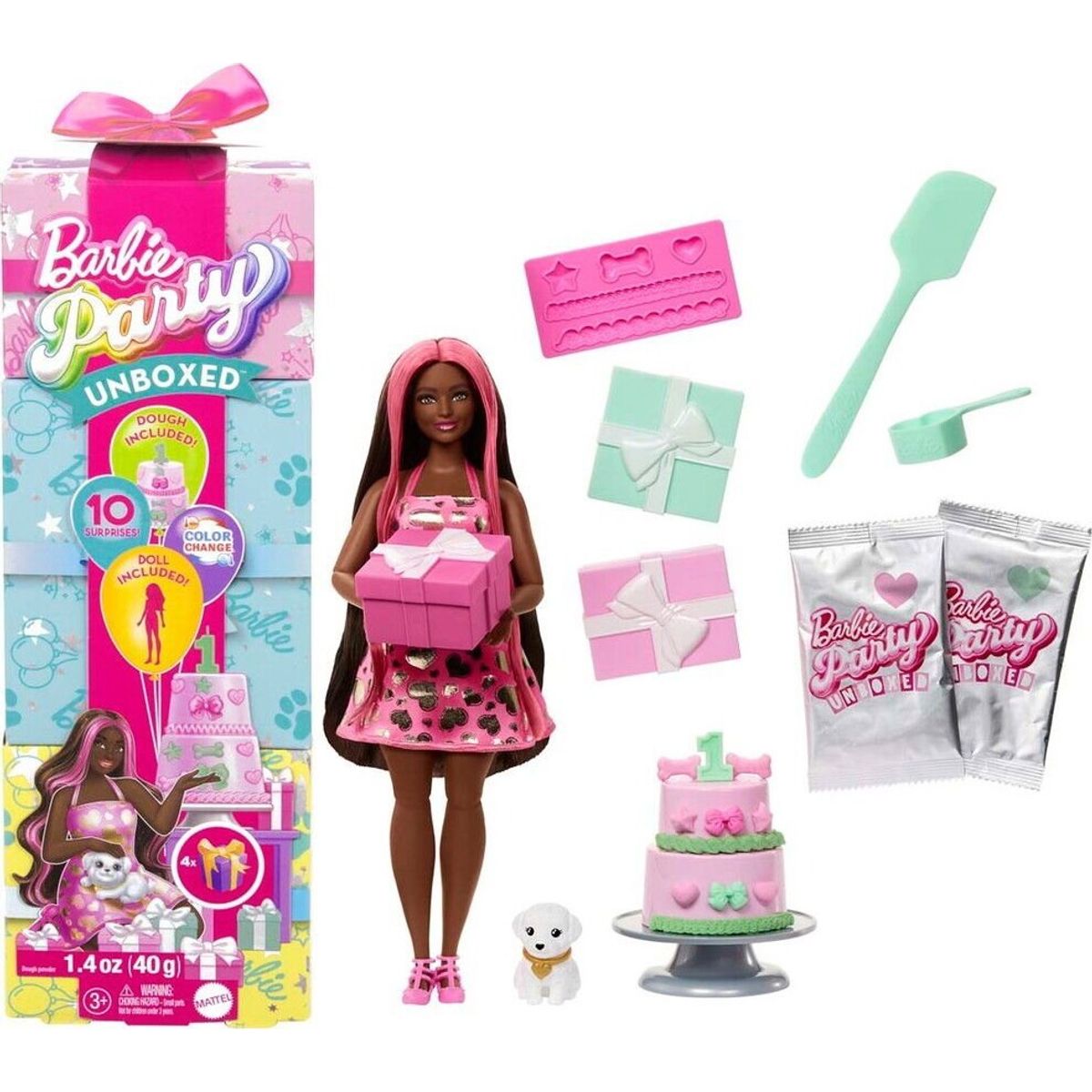 Barbie - Party Unboxed Sort Dukke - (960-2524)