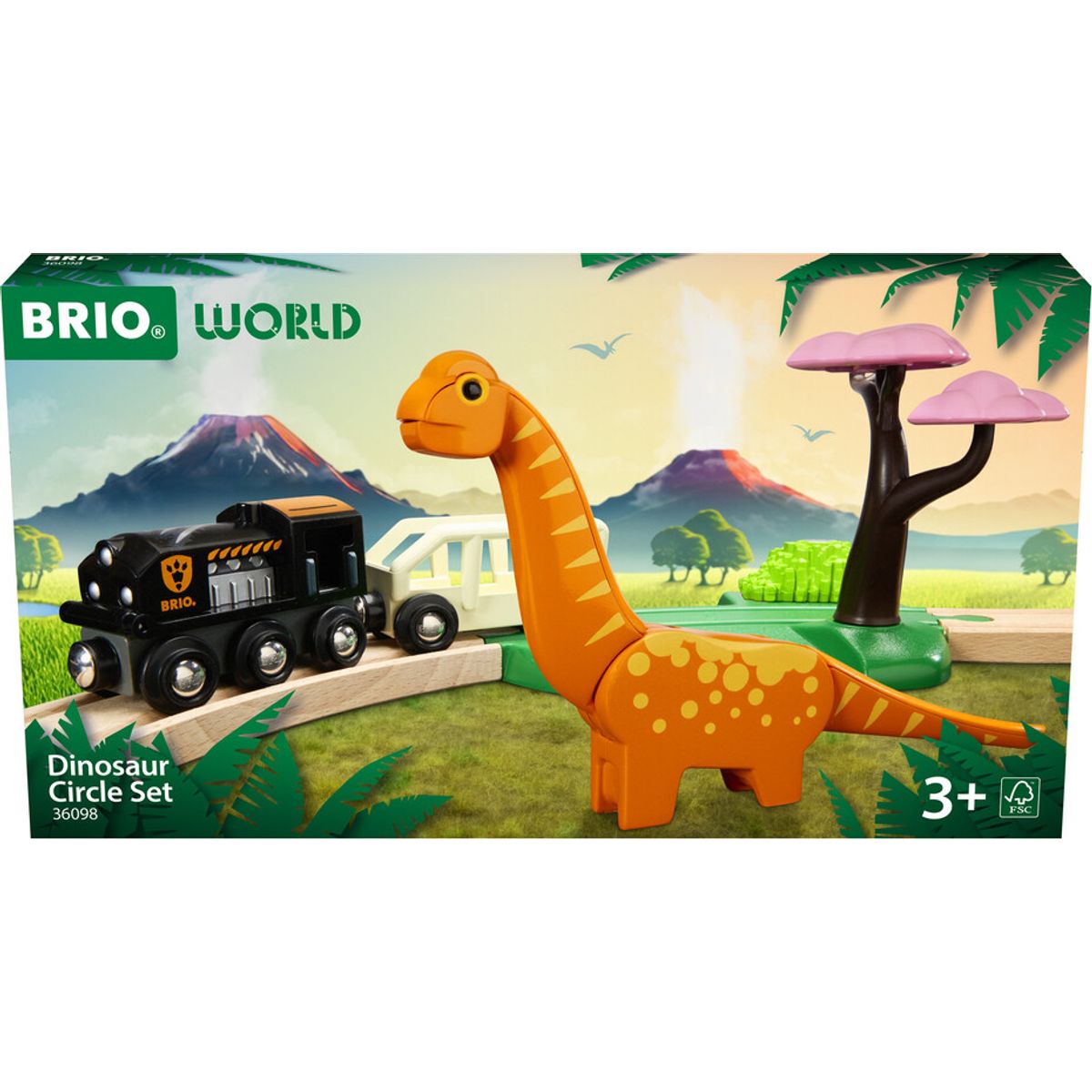 Brio World - Togbane Og Tog - Dinosaur Circle Set - 36098