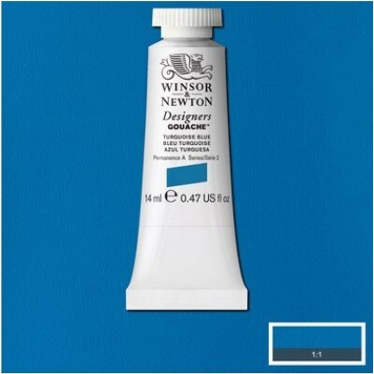 Winsor & Newton - Akvarelfarve - Gouache - Turquoise Blue 14 Ml