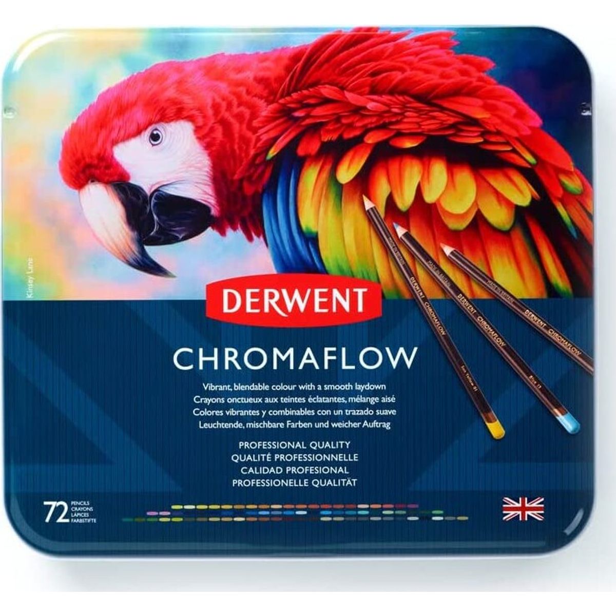 Derwent - Chromaflow Farveblyanter - 72 Stk I Metalæske