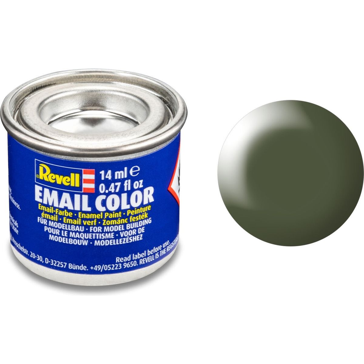 Emalje Maling Til Hobby - Revell - Olive Green Silk 14 Ml