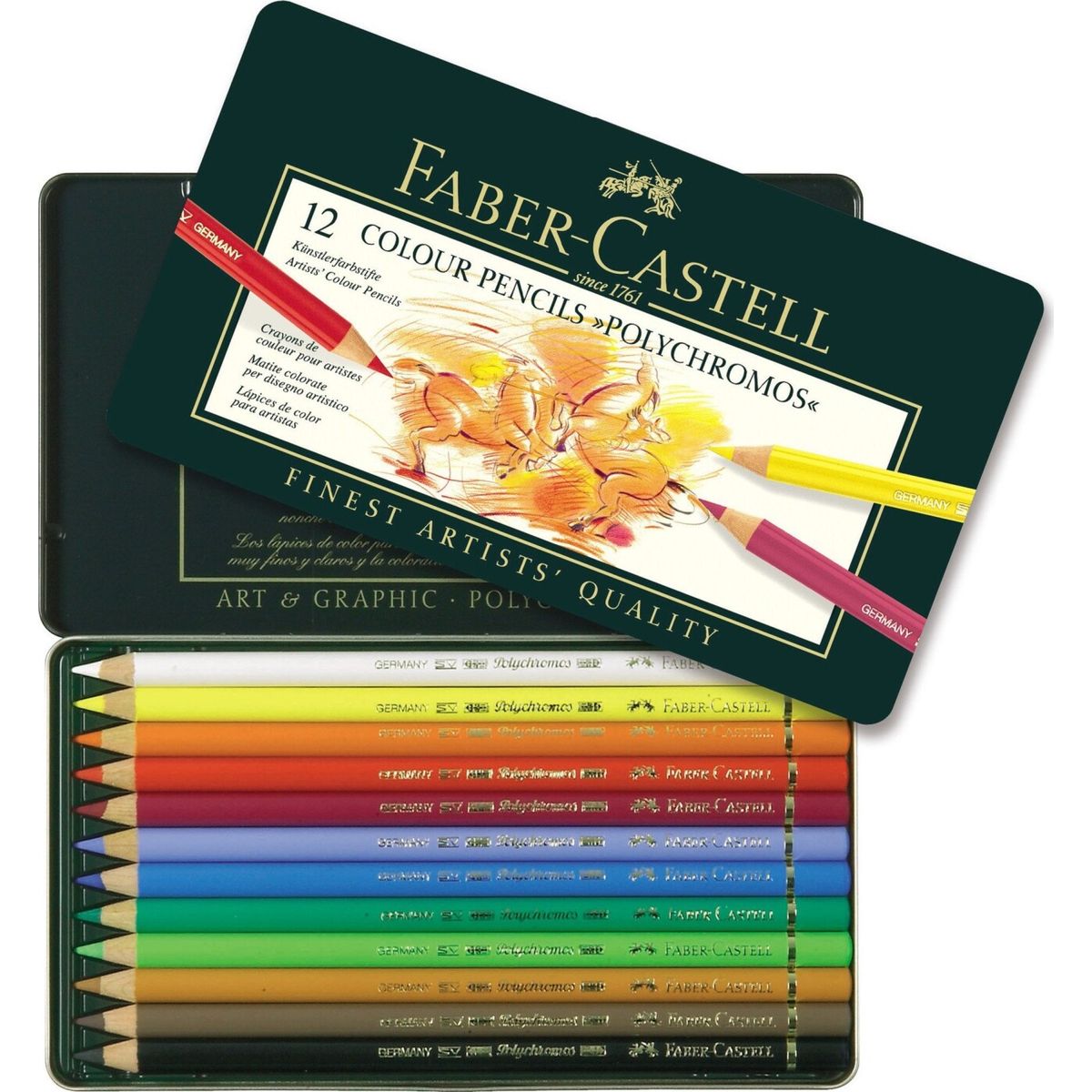 Faber-castell - Polychromos Farveblyanter - 12 Farver