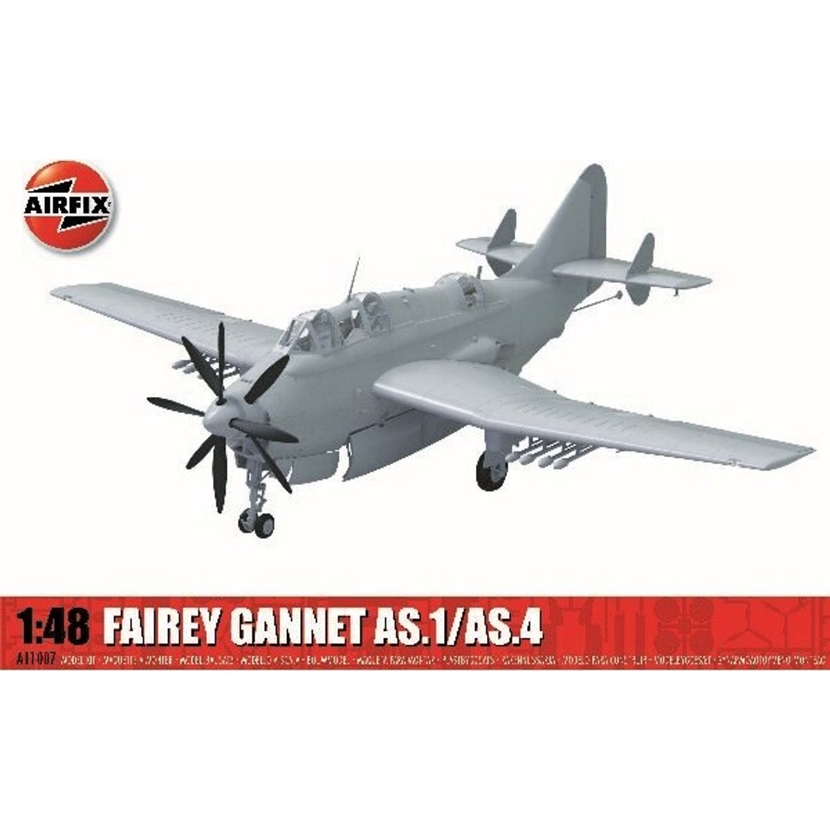 Airfix - Fairey Gannet As.1/as.4 Modelfly Byggesæt - 1:48 - A11007