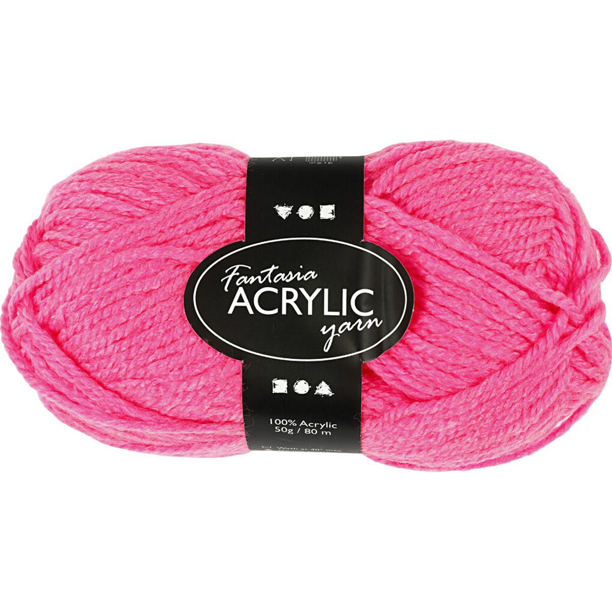 Akrylgarn - L 80 M - Neon Pink - 50 G