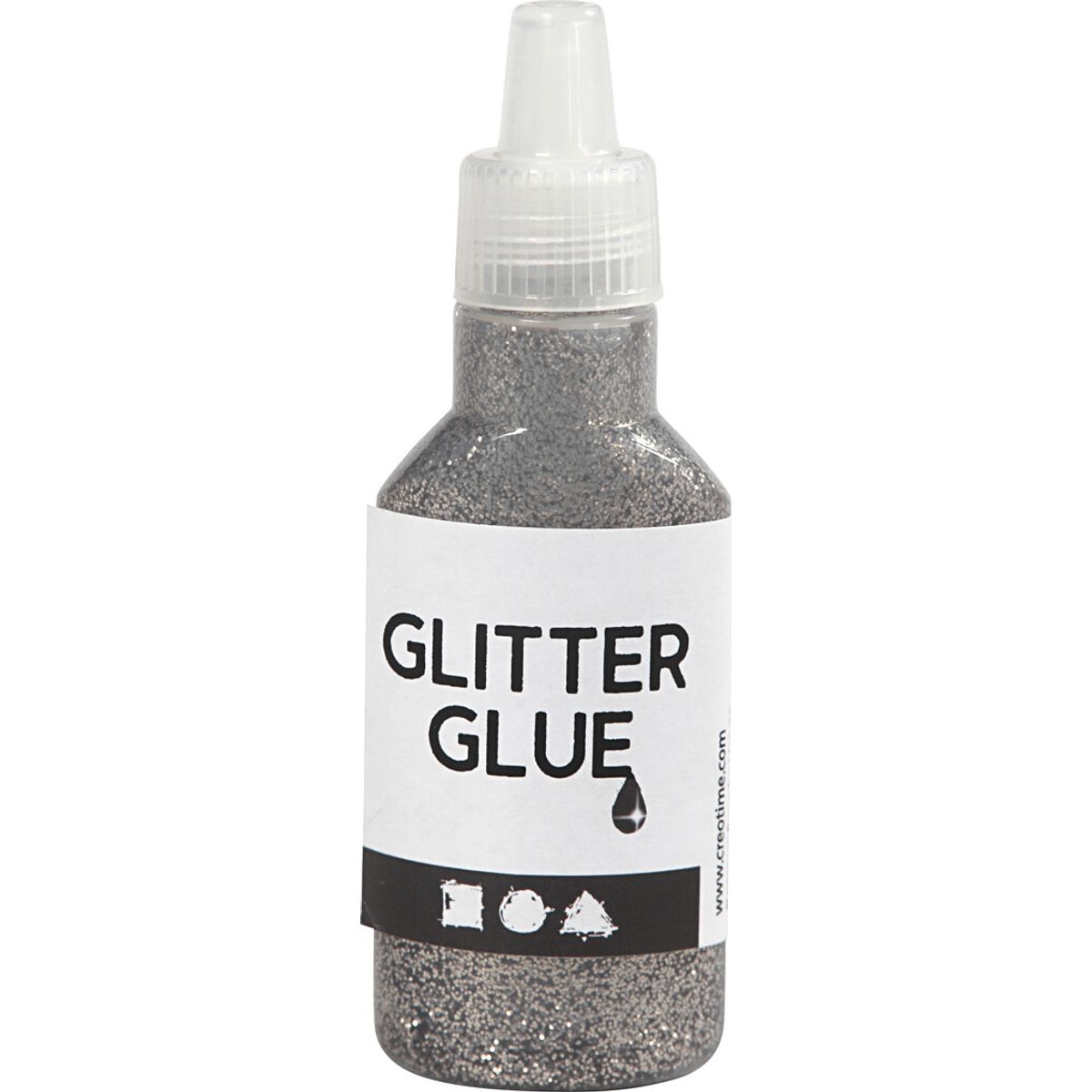 Glitterlim - Sølv - 25 Ml