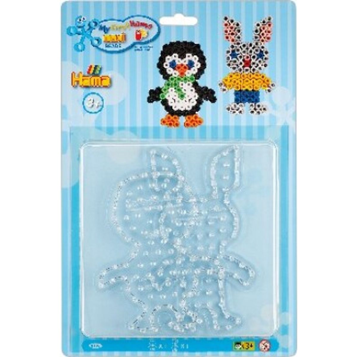 Hama Maxi Perleplader - Pingvin Og Kanin - Transparent - 8106