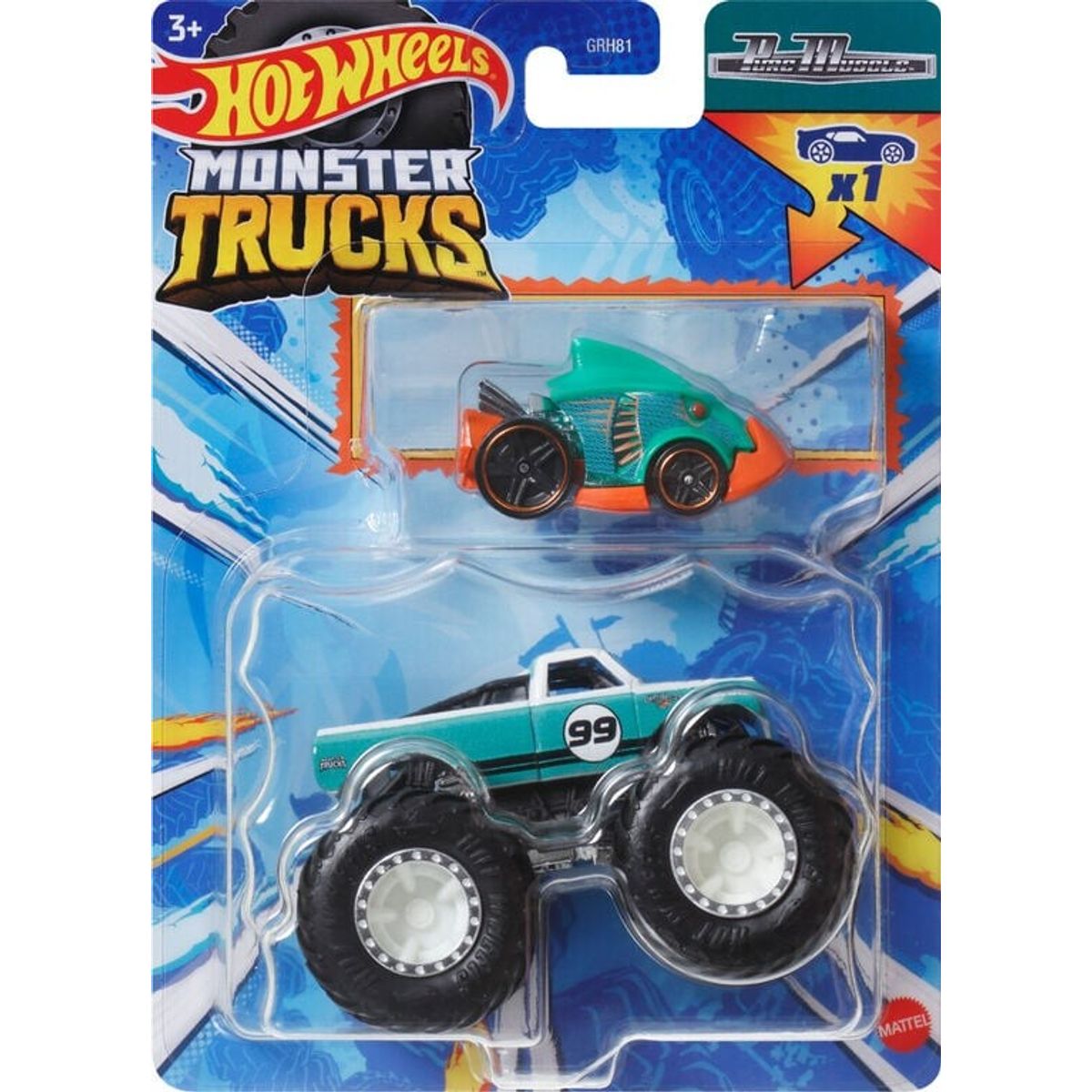 Hot Wheels - Monster Truck Bil - Die-cast - 1:64 - Pure Muscle