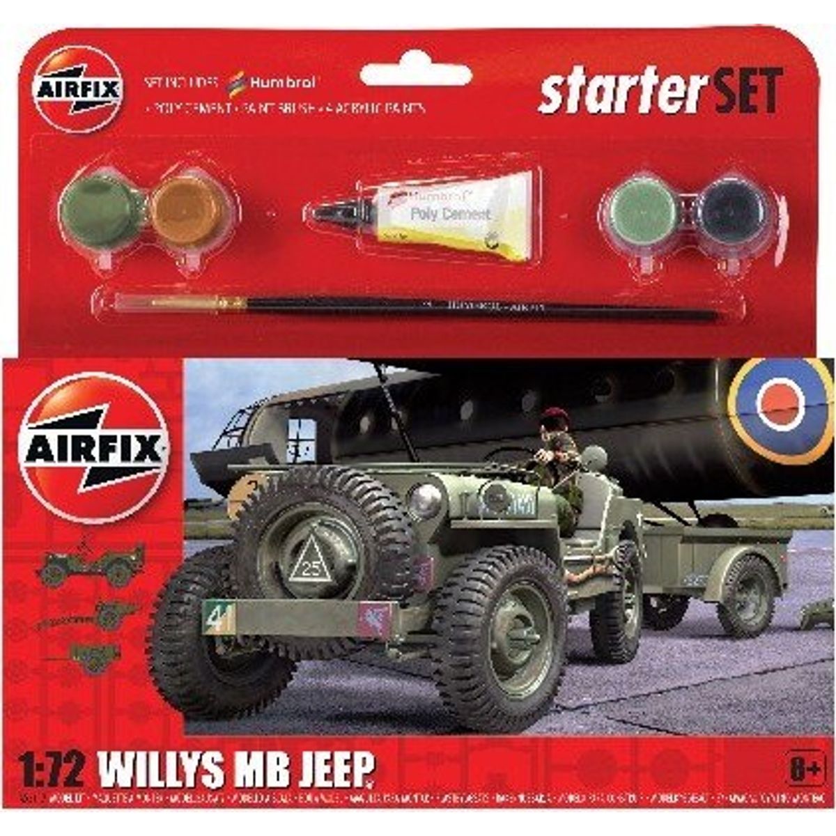 Airfix Starter Set - Willys Mb Jeep - 1:72 - A55117a