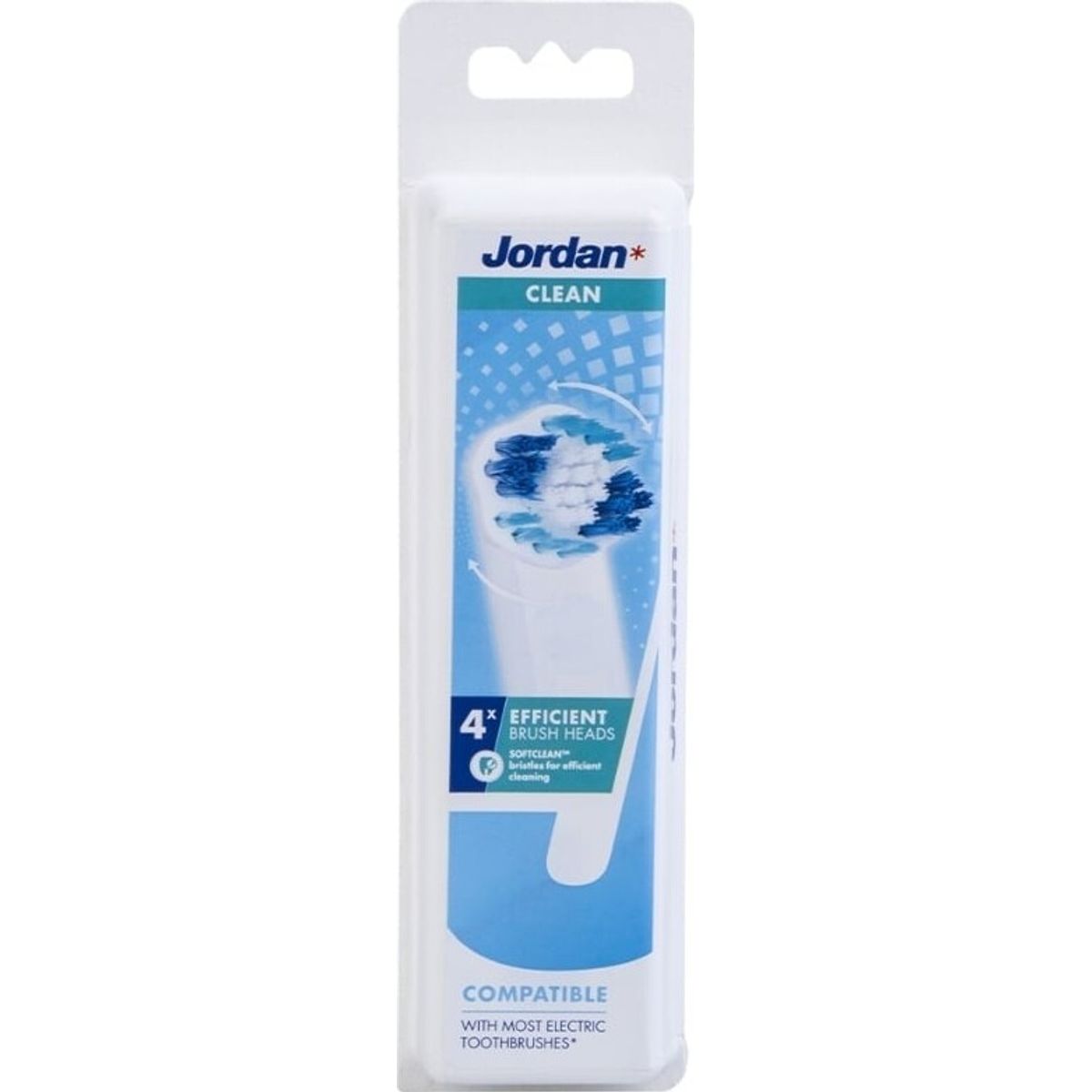 Jordan - Clean Tandbørstehoveder - 4-pak