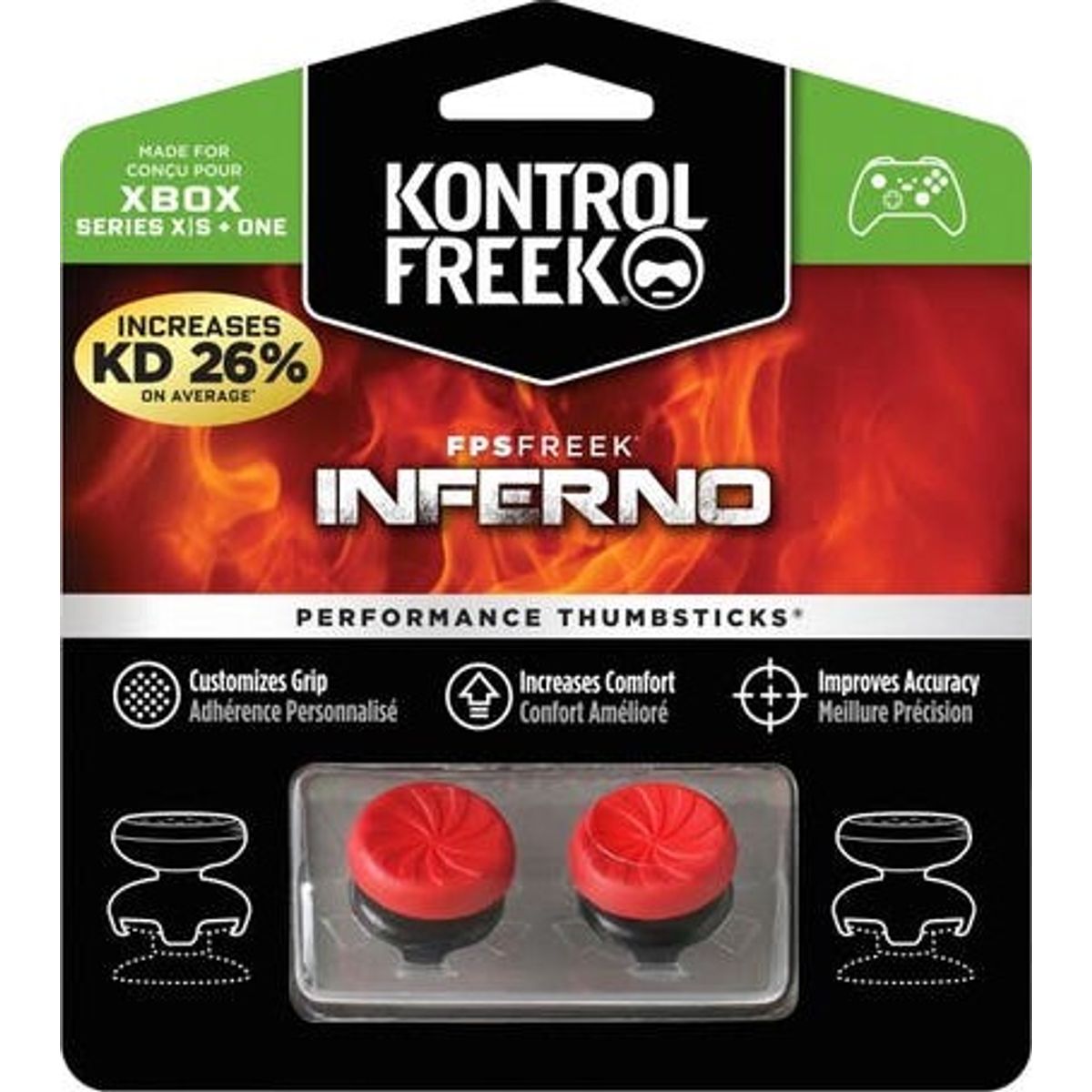 Kontrolfreek - Fps Freek Inferno Thumbsticks Til Xbox X/s/one - Rød