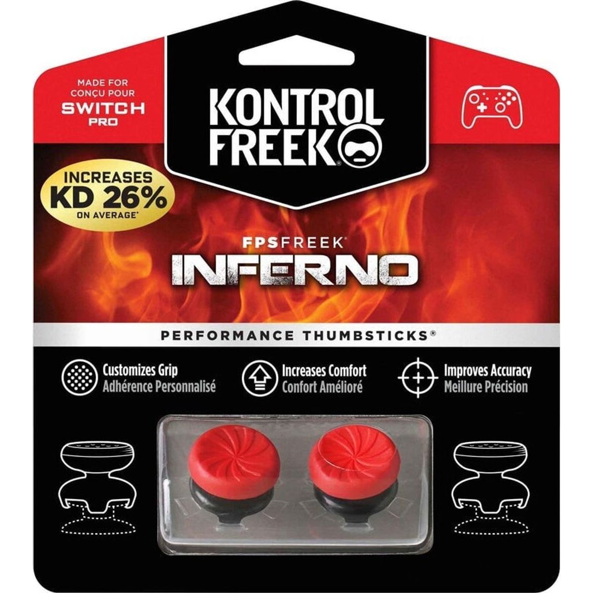 Kontrolfreek - Performance Thumbsticks Til Switch Pro - Inferno