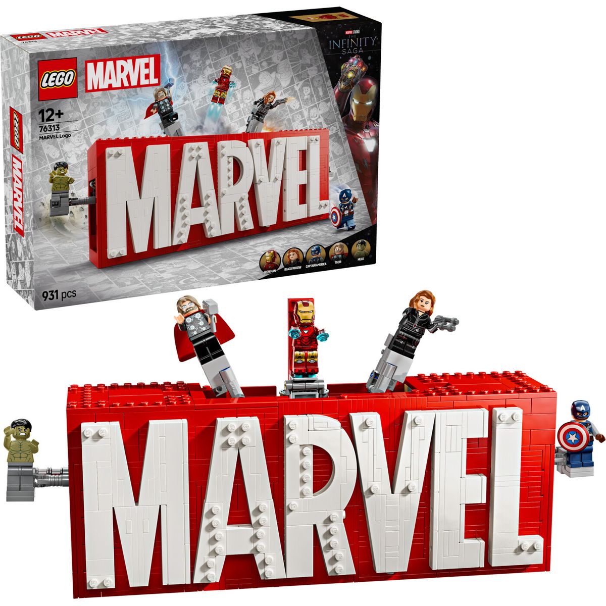 Lego Marvel - Marvel Logo Og Minifigurer - 76313