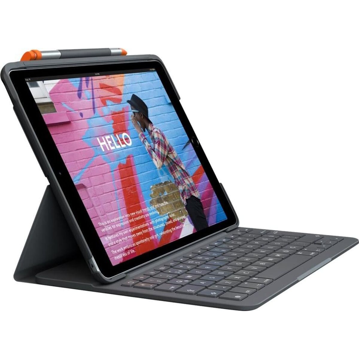 Logitech - Slim Folio - Tastatur Cover Til Ipad - 10th Gen - Nordic