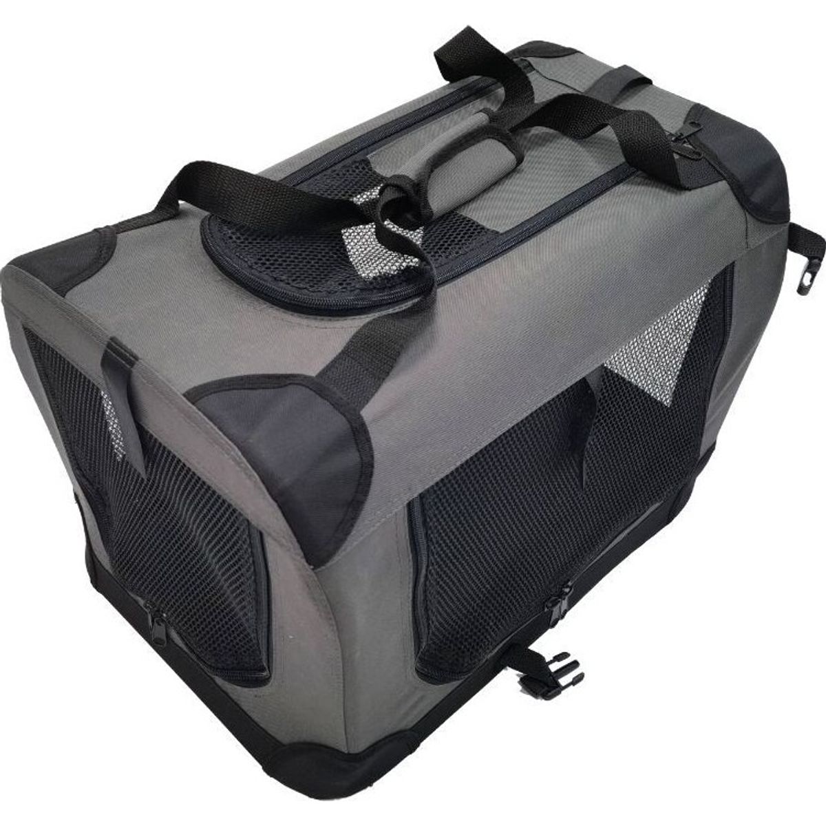 Transporttaske Til Dyr - Foldbar - 60 X 42 Cm - Grå - Ls Petproducts