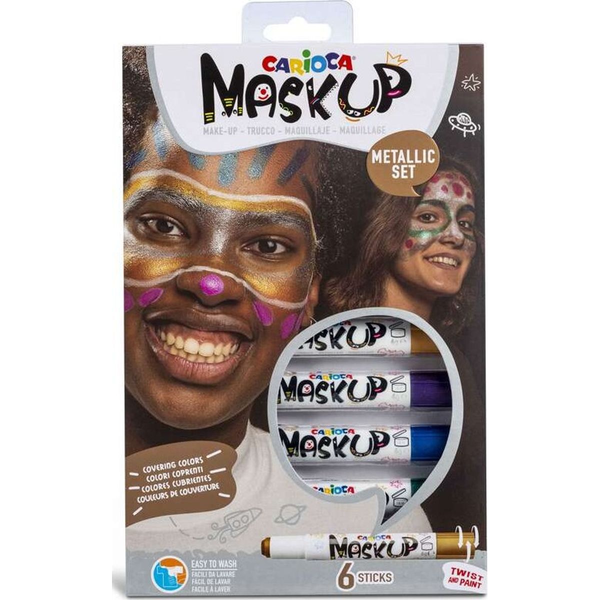 Carioca Mask Up - Ansigtsmaling - Metallic - 6 Farver