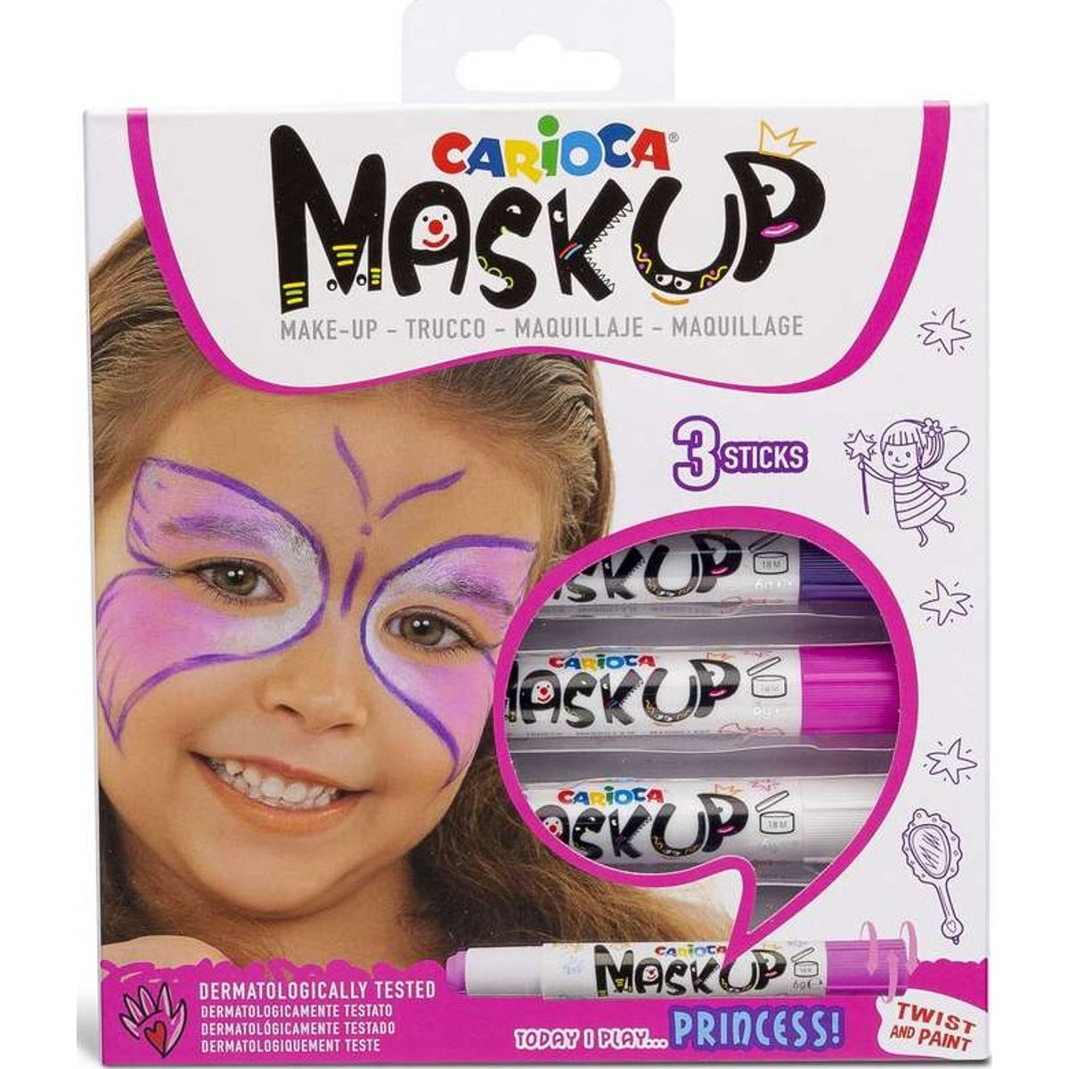 Carioca Mask Up - Ansigtsmaling - Prinsesse - 3 Farver