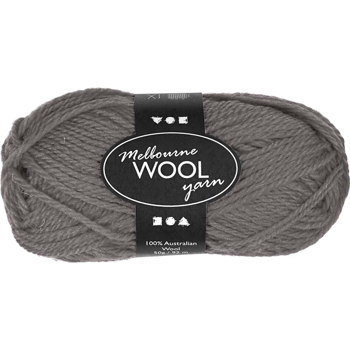 Uldgarn - Melbourne Wool - L 92 M - Grå - 50 G