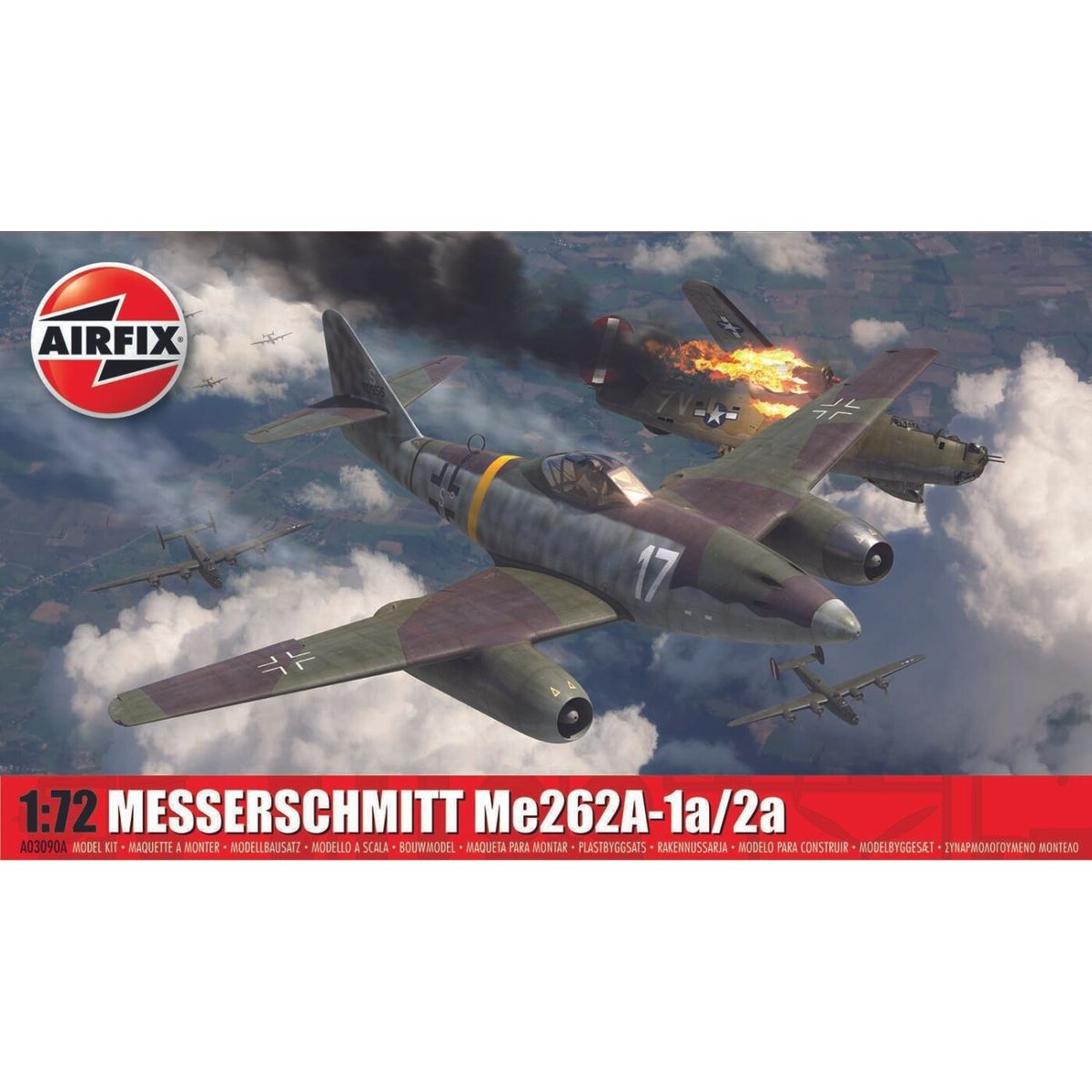 Airfix - Messerschmitt Me262a-1a/2a Modelfly Byggesæt- 1:72 - A03090a