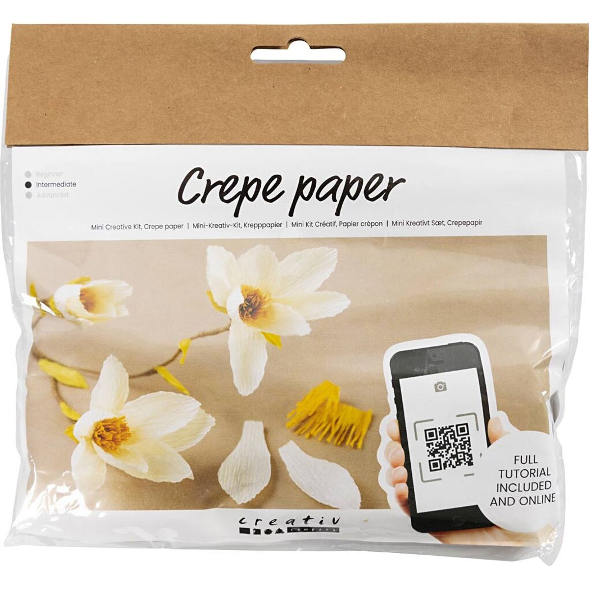 Mini Diy Kit Crepepapir - Magnoliagren - Stræk/crepe 180% - 105 G