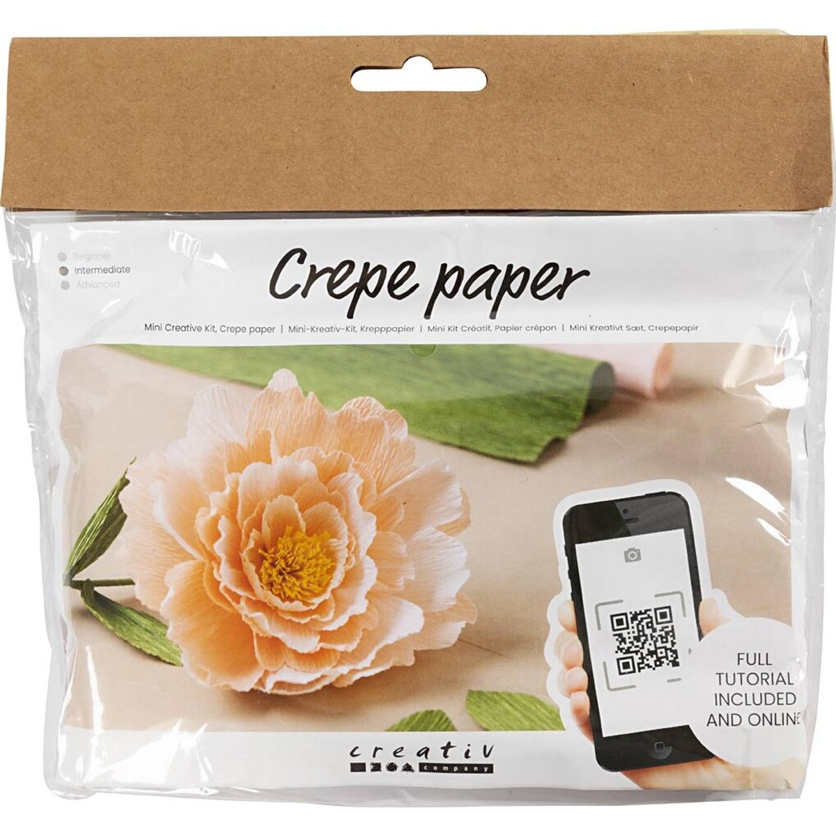 Mini Diy Kit Crepepapir - Pæon - Stræk/crepe 180% - 105 G