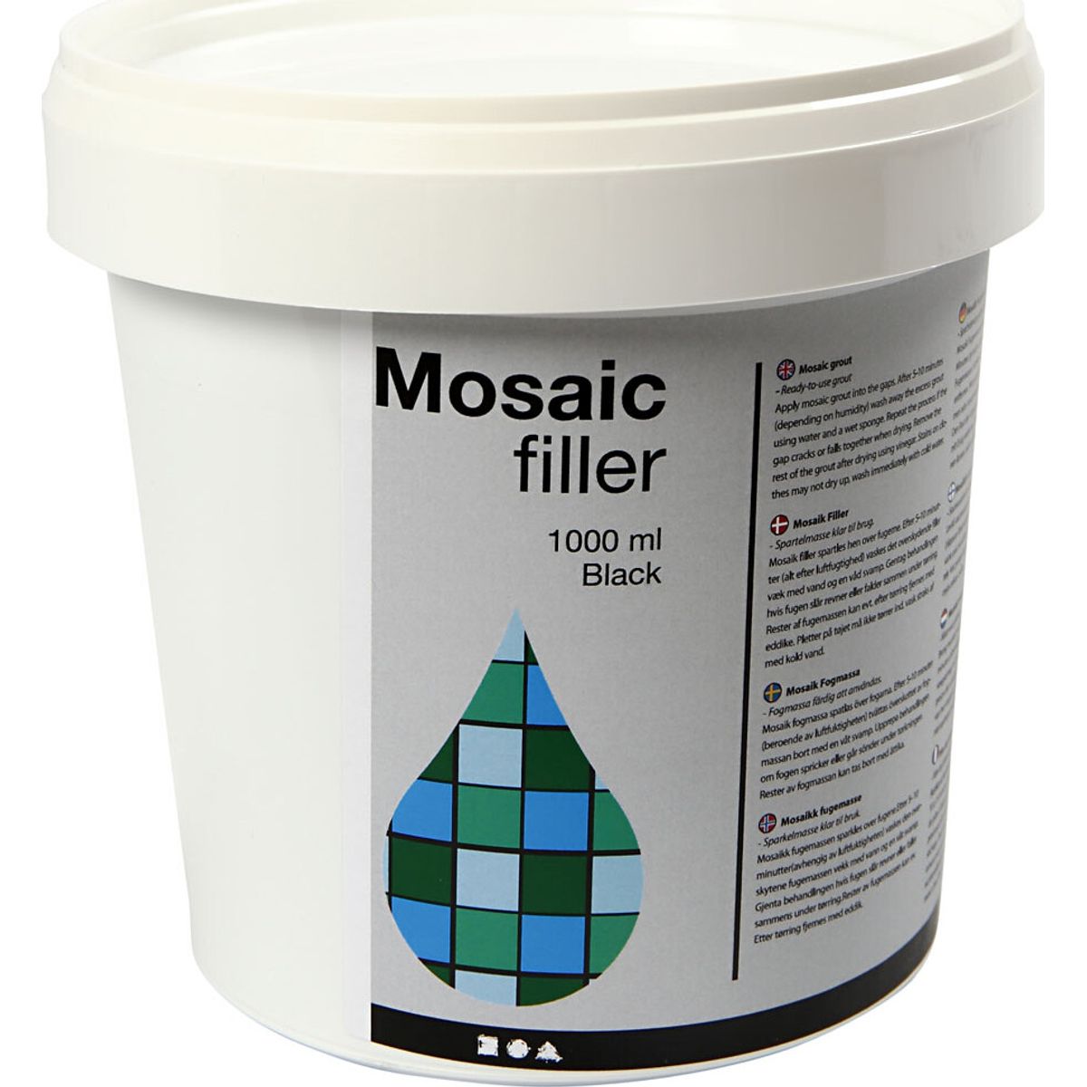 Mosaikfiller - Sort - 1000 Ml/ 1 Spand